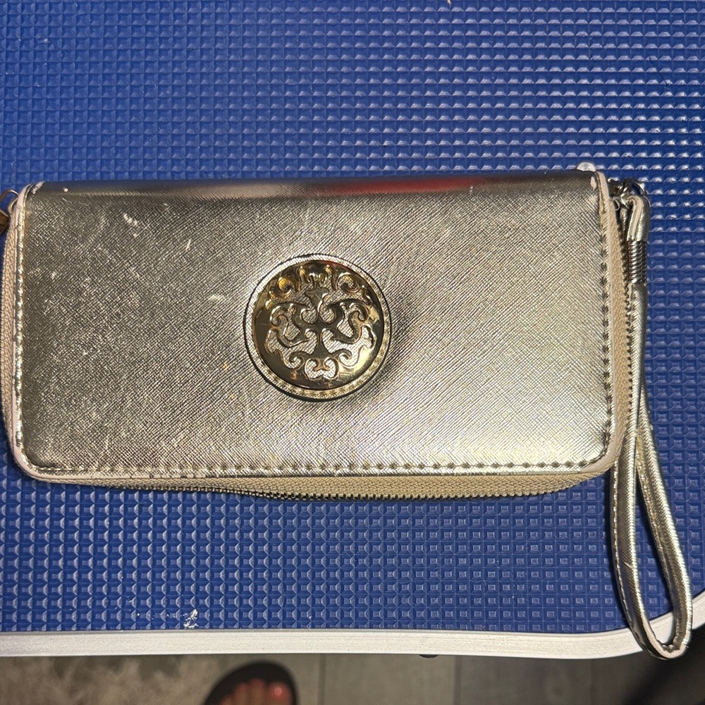 Gold Wristlet with Logo Emblem